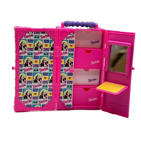 New Open Box Vintage 1994 Barbie Glamour on the Go Carry Case Lights Up #12255 - Picture 6 of 14